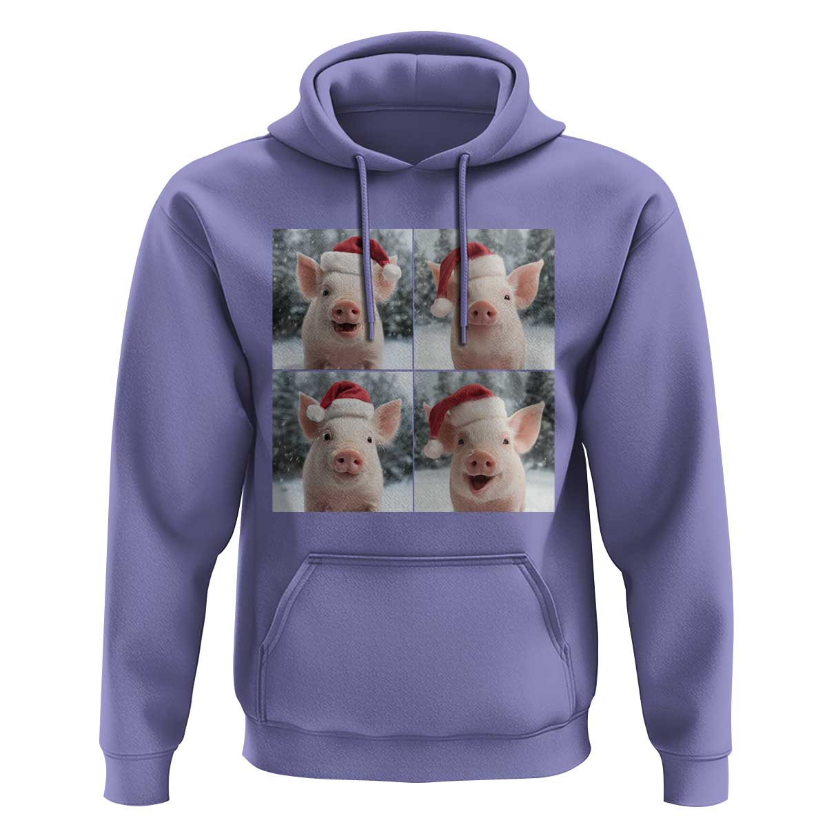 Funny Pig With Santa Hat Photobooth Hoodie Christmas Gift - Wonder Print Shop