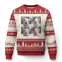 Funny Pig With Santa Hat Photobooth Ugly Christmas Sweater Xmas Gift - Wonder Print Shop