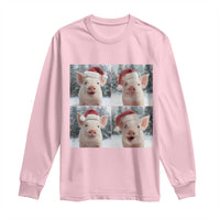 Funny Pig With Santa Hat Photobooth Long Sleeve Shirt Christmas Gift - Wonder Print Shop