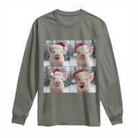 Funny Pig With Santa Hat Photobooth Long Sleeve Shirt Christmas Gift - Wonder Print Shop