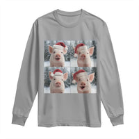 Funny Pig With Santa Hat Photobooth Long Sleeve Shirt Christmas Gift - Wonder Print Shop