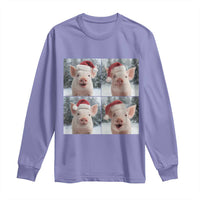 Funny Pig With Santa Hat Photobooth Long Sleeve Shirt Christmas Gift - Wonder Print Shop
