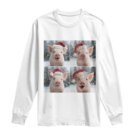 Funny Pig With Santa Hat Photobooth Long Sleeve Shirt Christmas Gift - Wonder Print Shop
