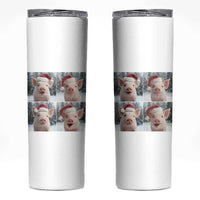 Funny Pig With Santa Hat Photobooth Skinny Tumbler Christmas Gift - Wonder Print Shop