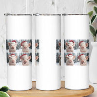Funny Pig With Santa Hat Photobooth Skinny Tumbler Christmas Gift - Wonder Print Shop