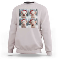Funny Pig With Santa Hat Photobooth Sweatshirt Christmas Gift - Wonder Print Shop
