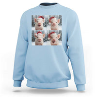 Funny Pig With Santa Hat Photobooth Sweatshirt Christmas Gift - Wonder Print Shop
