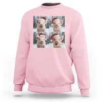 Funny Pig With Santa Hat Photobooth Sweatshirt Christmas Gift - Wonder Print Shop
