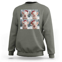 Funny Pig With Santa Hat Photobooth Sweatshirt Christmas Gift - Wonder Print Shop