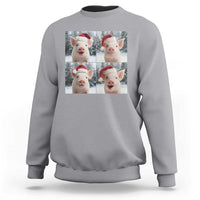 Funny Pig With Santa Hat Photobooth Sweatshirt Christmas Gift - Wonder Print Shop