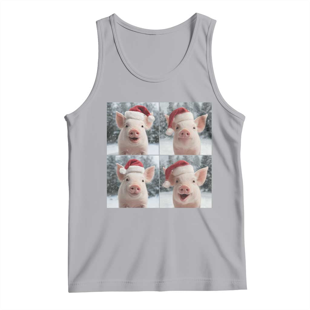 Funny Pig With Santa Hat Photobooth Tank Top Christmas Gift - Wonder Print Shop