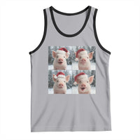 Funny Pig With Santa Hat Photobooth Tank Top Christmas Gift - Wonder Print Shop