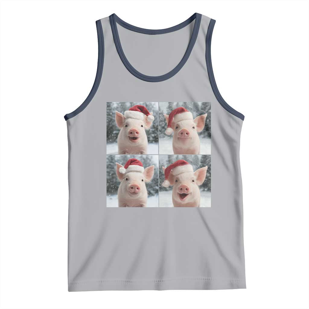 Funny Pig With Santa Hat Photobooth Tank Top Christmas Gift - Wonder Print Shop