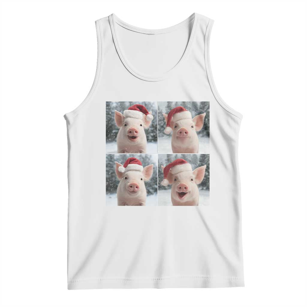 Funny Pig With Santa Hat Photobooth Tank Top Christmas Gift - Wonder Print Shop