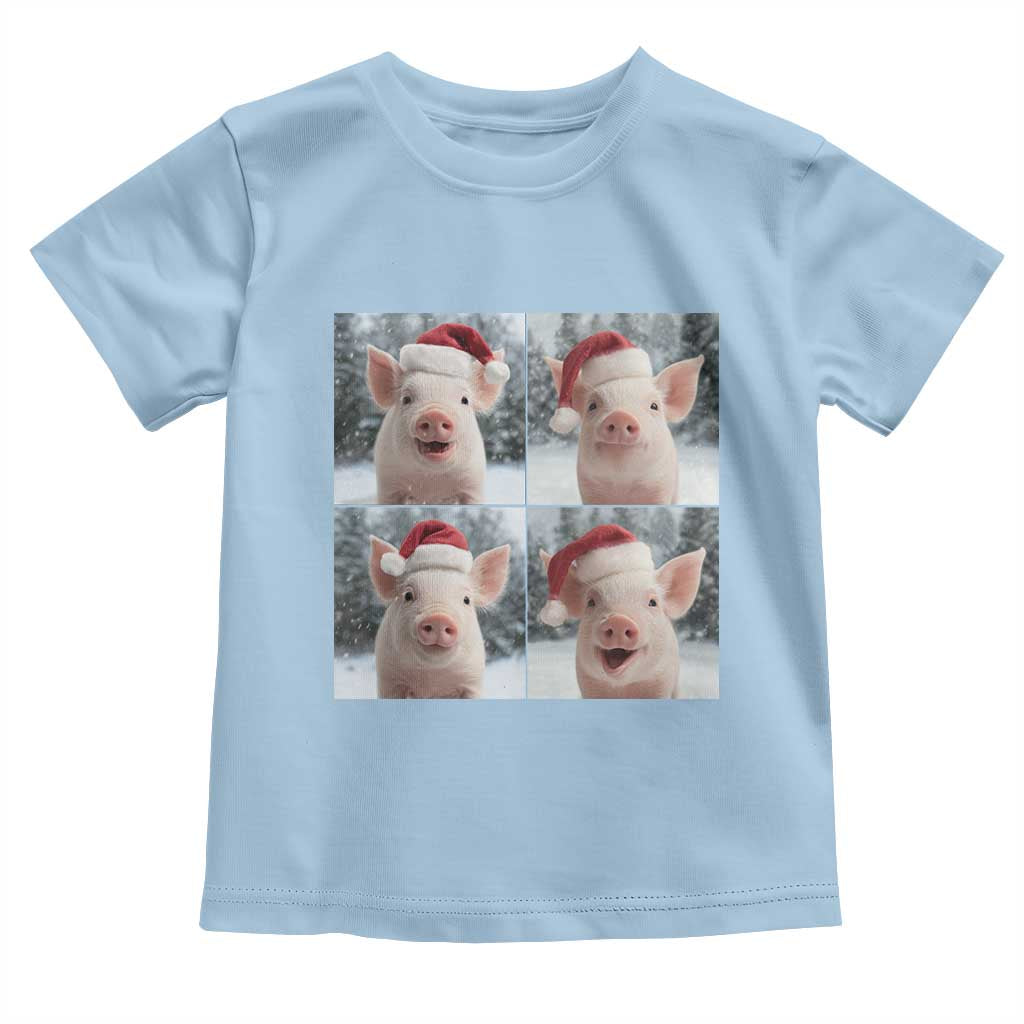 Funny Pig With Santa Hat Photobooth Toddler T Shirt Christmas Gift - Wonder Print Shop