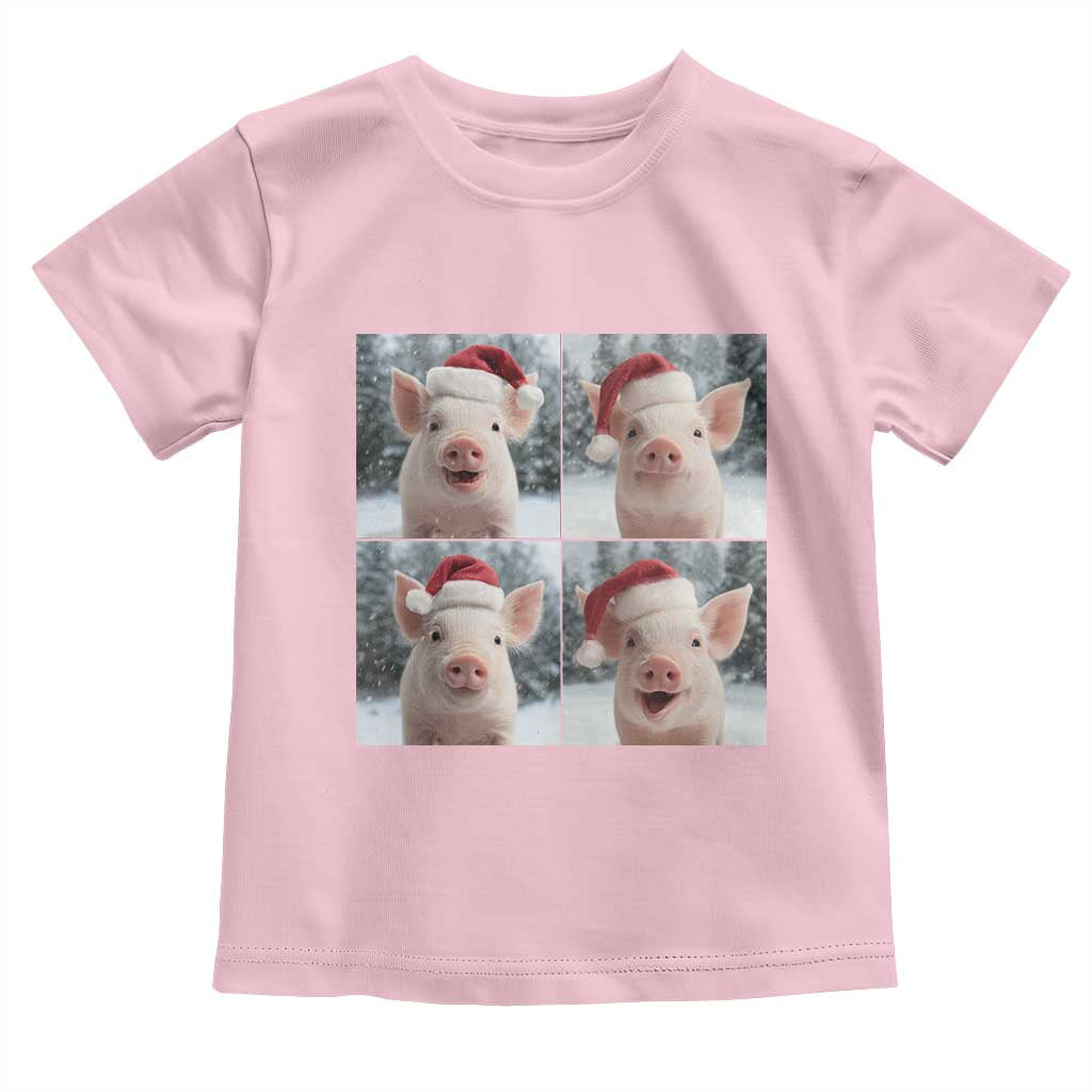 Funny Pig With Santa Hat Photobooth Toddler T Shirt Christmas Gift - Wonder Print Shop