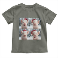Funny Pig With Santa Hat Photobooth Toddler T Shirt Christmas Gift - Wonder Print Shop