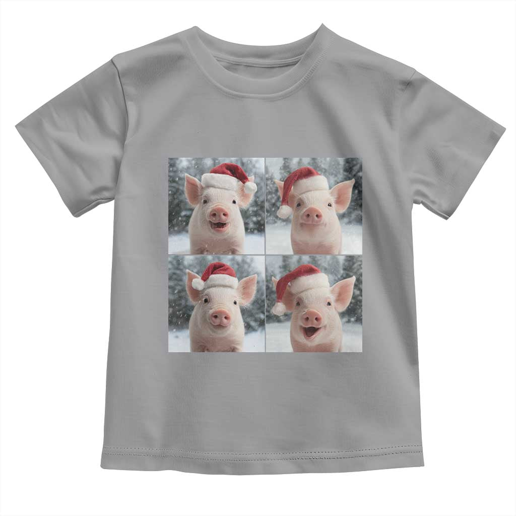 Funny Pig With Santa Hat Photobooth Toddler T Shirt Christmas Gift - Wonder Print Shop