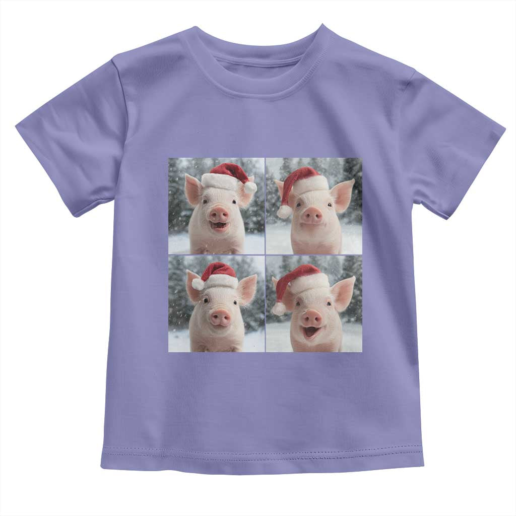 Funny Pig With Santa Hat Photobooth Toddler T Shirt Christmas Gift - Wonder Print Shop