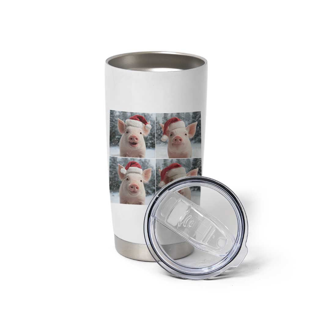 Funny Pig With Santa Hat Photobooth Tumbler Cup Christmas Gift - Wonder Print Shop