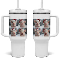 Funny Pig With Santa Hat Photobooth Tumbler With Handle Christmas Gift - Wonder Print Shop