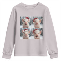 Funny Pig With Santa Hat Photobooth Youth Sweatshirt Christmas Gift - Wonder Print Shop