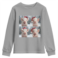 Funny Pig With Santa Hat Photobooth Youth Sweatshirt Christmas Gift - Wonder Print Shop