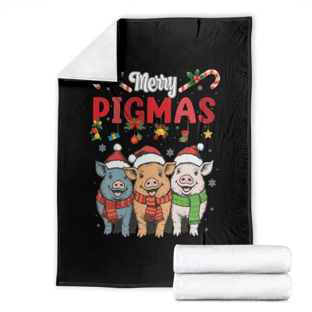 Funny Merry Pigmas Throw Blanket Christmas Pigs Farm Gift - Wonder Print Shop