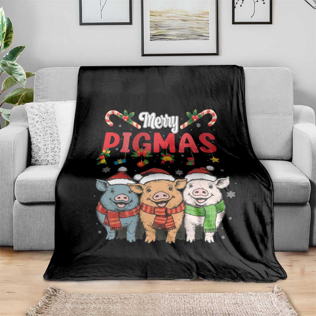 Funny Merry Pigmas Throw Blanket Christmas Pigs Farm Gift - Wonder Print Shop