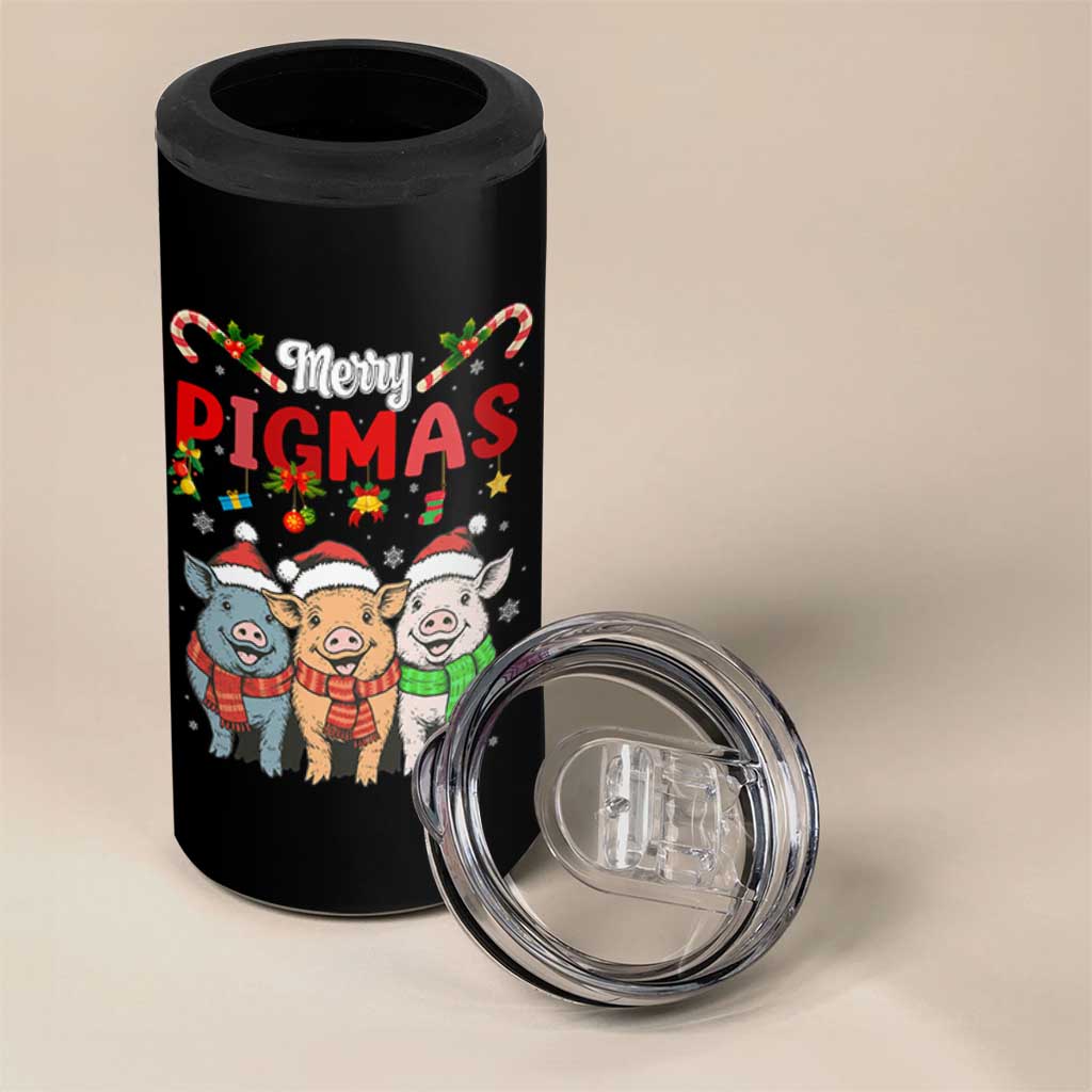 Funny Merry Pigmas 4 in 1 Can Cooler Tumbler Christmas Pigs Farm Gift - Wonder Print Shop