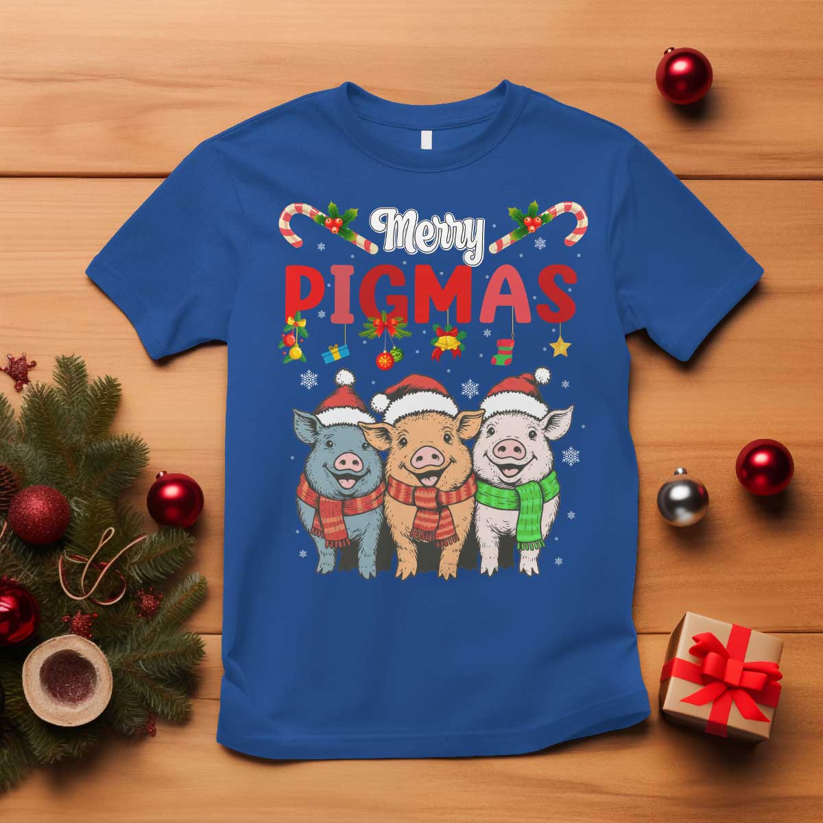 Funny Merry Pigmas T Shirt Christmas Pigs Farm Gift - Wonder Print Shop