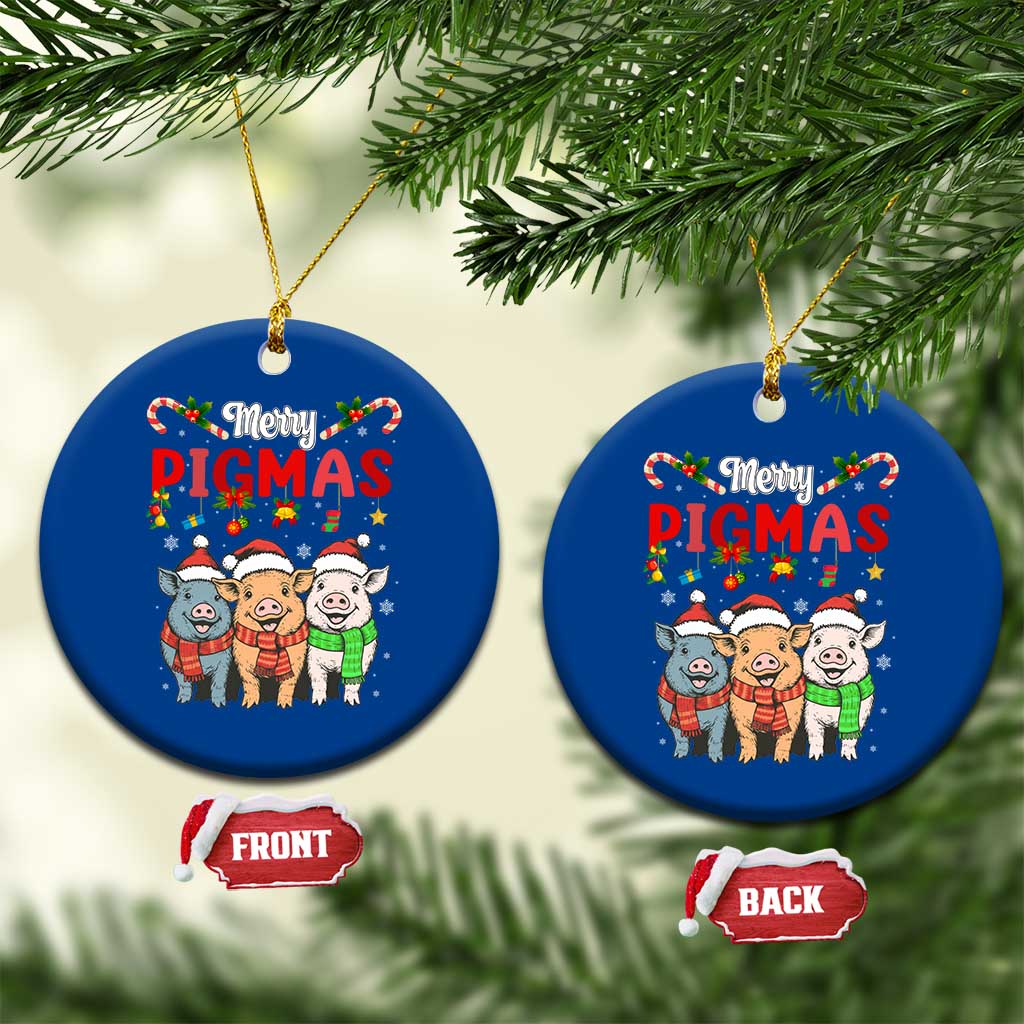 Funny Merry Pigmas Ceramic Ornament Christmas Pigs Farm Gift - Wonder Print Shop