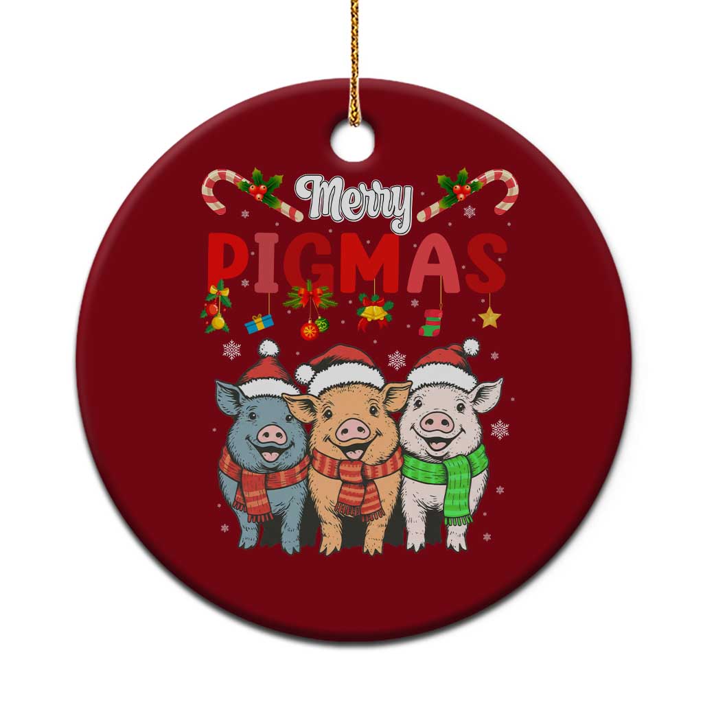Funny Merry Pigmas Ceramic Ornament Christmas Pigs Farm Gift - Wonder Print Shop
