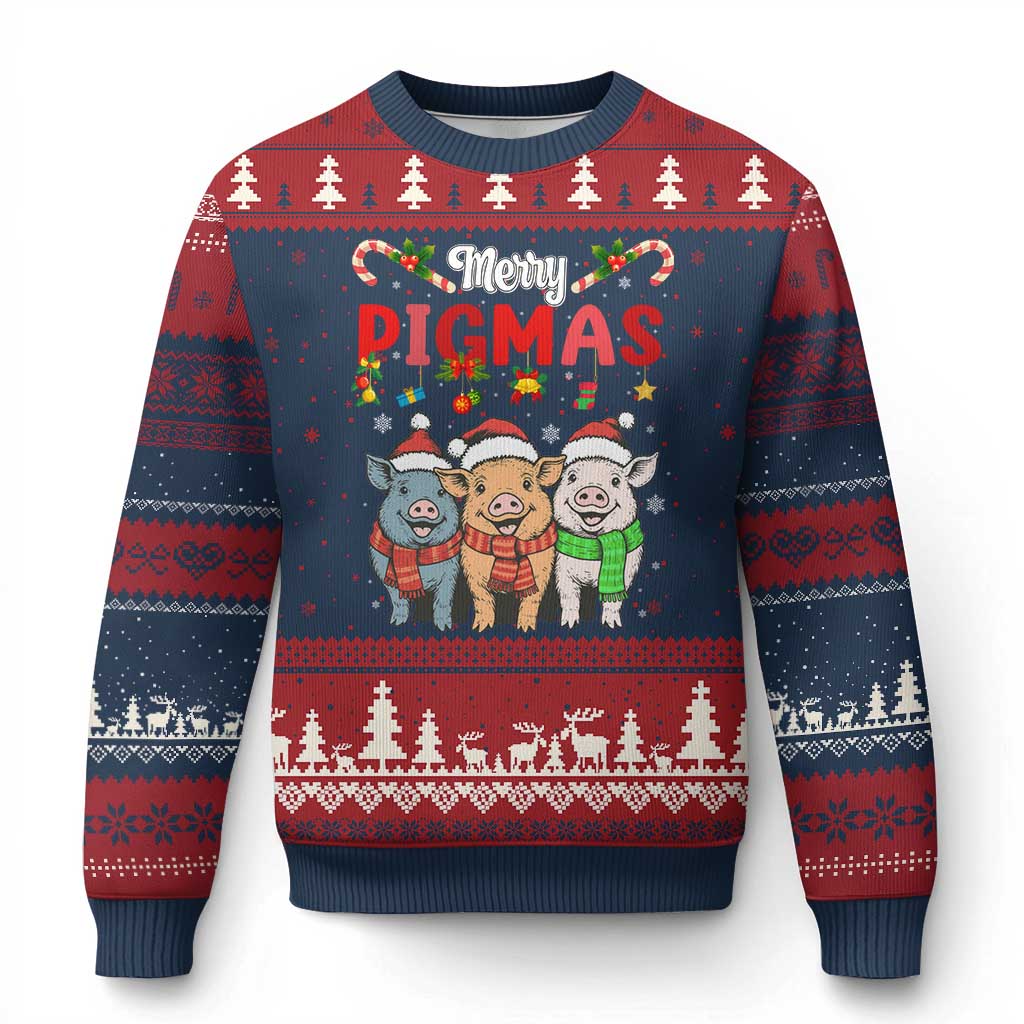 Funny Merry Pigmas Ugly Christmas Sweater Xmas Pigs Farm Gift - Wonder Print Shop