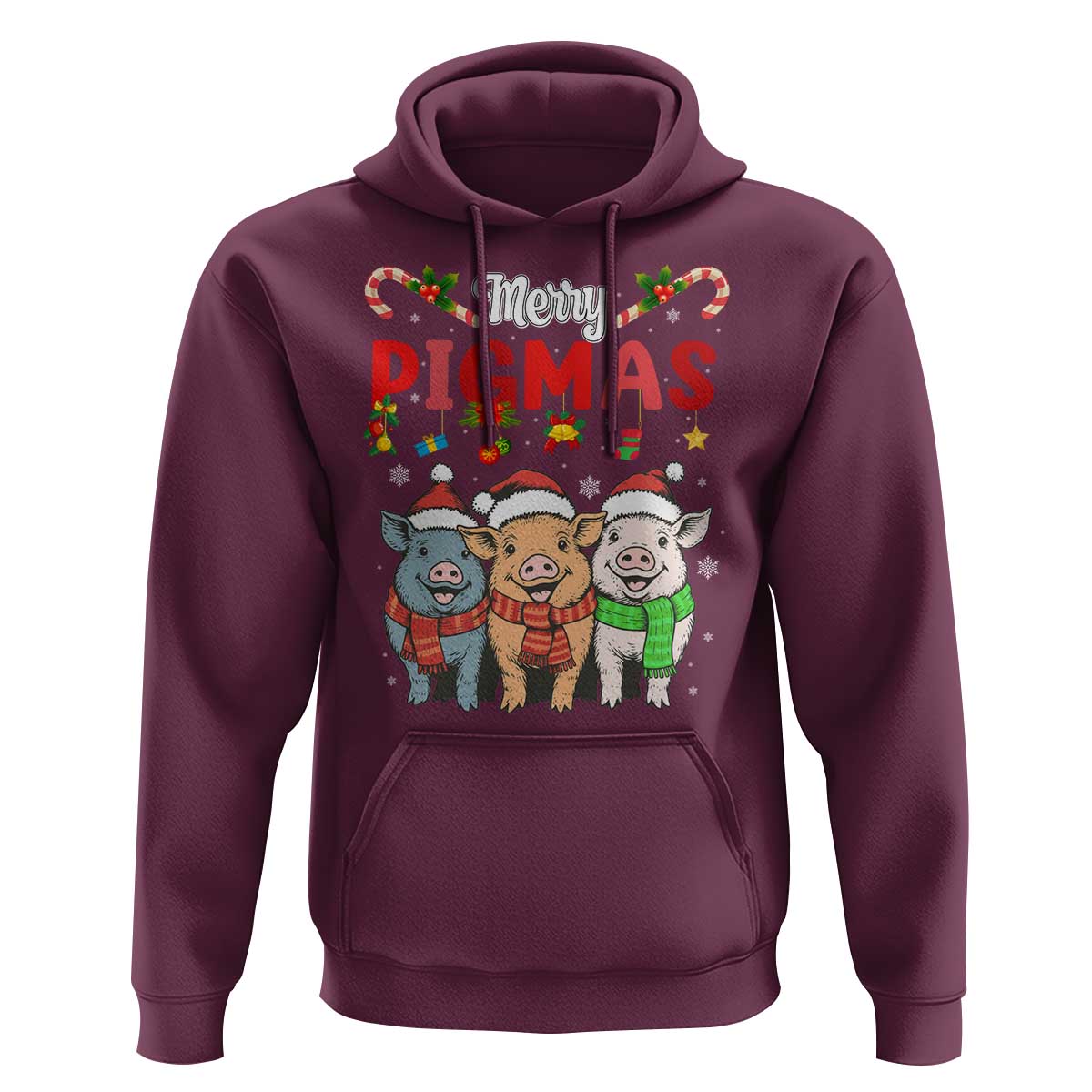 Funny Merry Pigmas Hoodie Christmas Pigs Farm Gift - Wonder Print Shop
