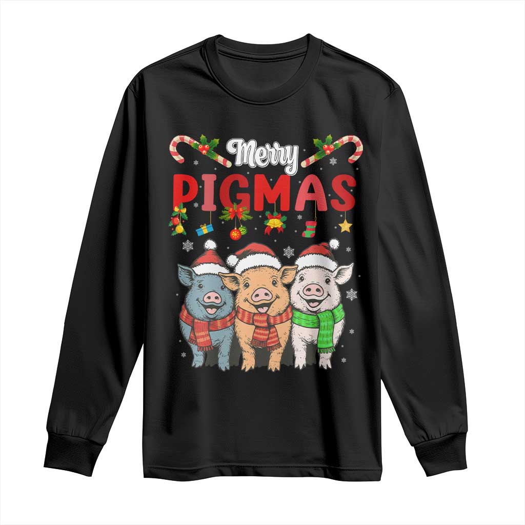 Funny Merry Pigmas Long Sleeve Shirt Christmas Pigs Farm Gift - Wonder Print Shop