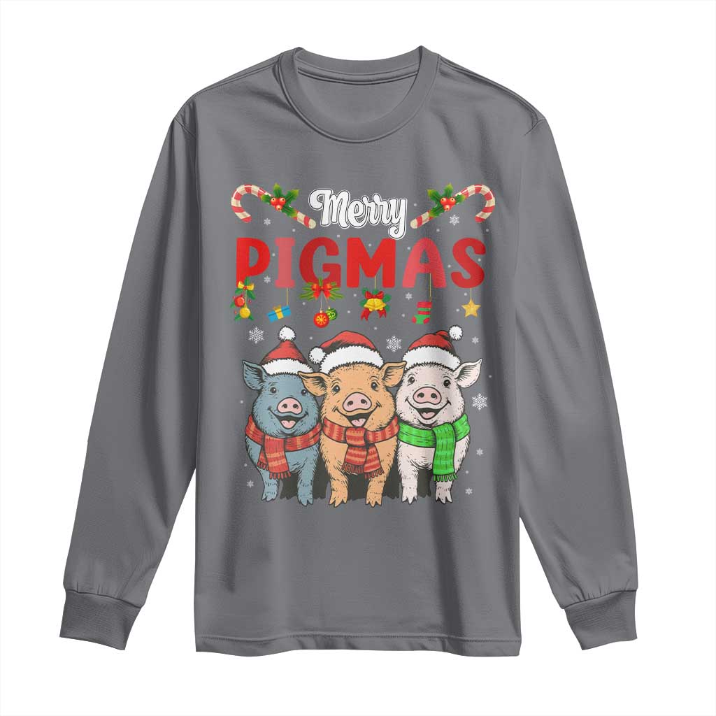 Funny Merry Pigmas Long Sleeve Shirt Christmas Pigs Farm Gift - Wonder Print Shop