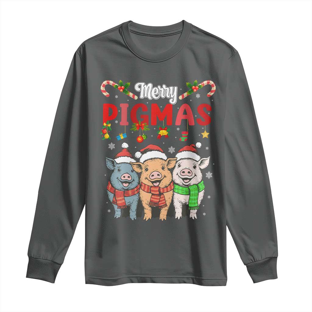 Funny Merry Pigmas Long Sleeve Shirt Christmas Pigs Farm Gift - Wonder Print Shop