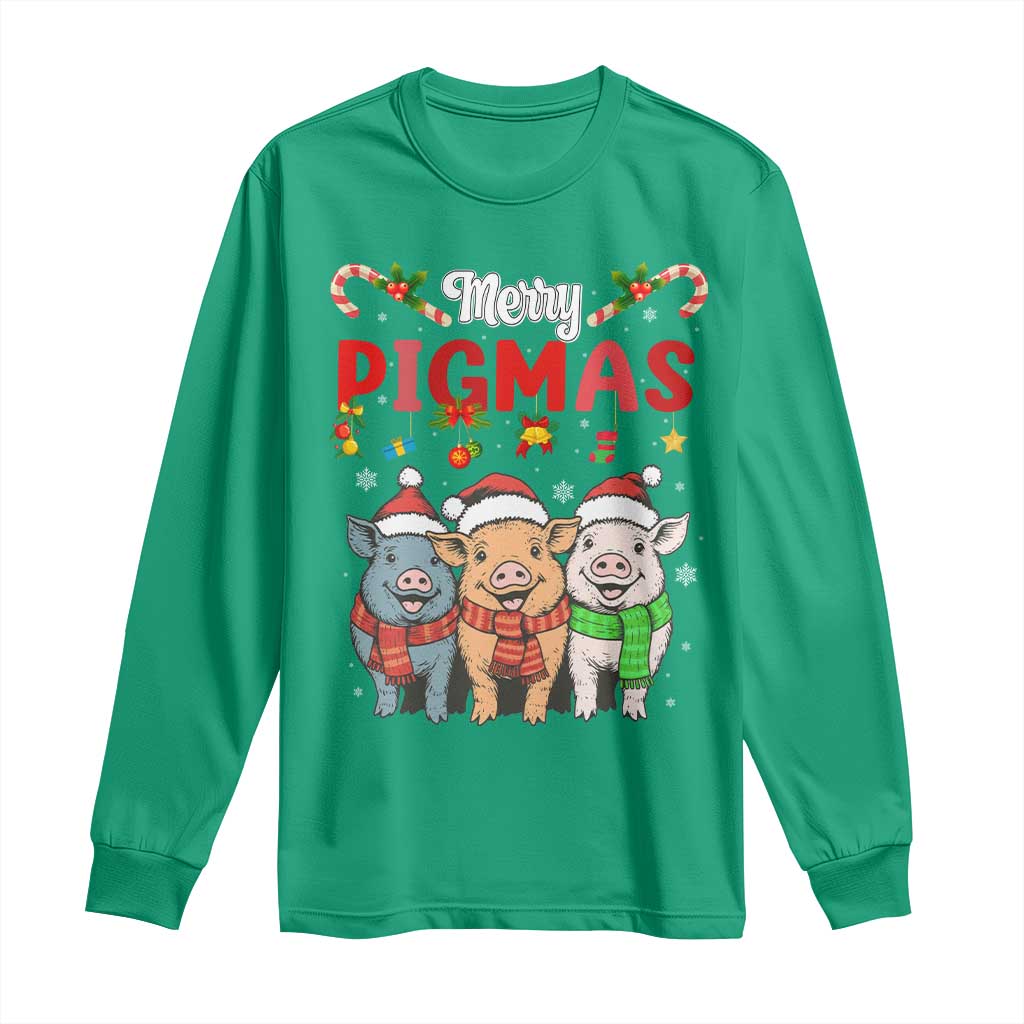Funny Merry Pigmas Long Sleeve Shirt Christmas Pigs Farm Gift - Wonder Print Shop