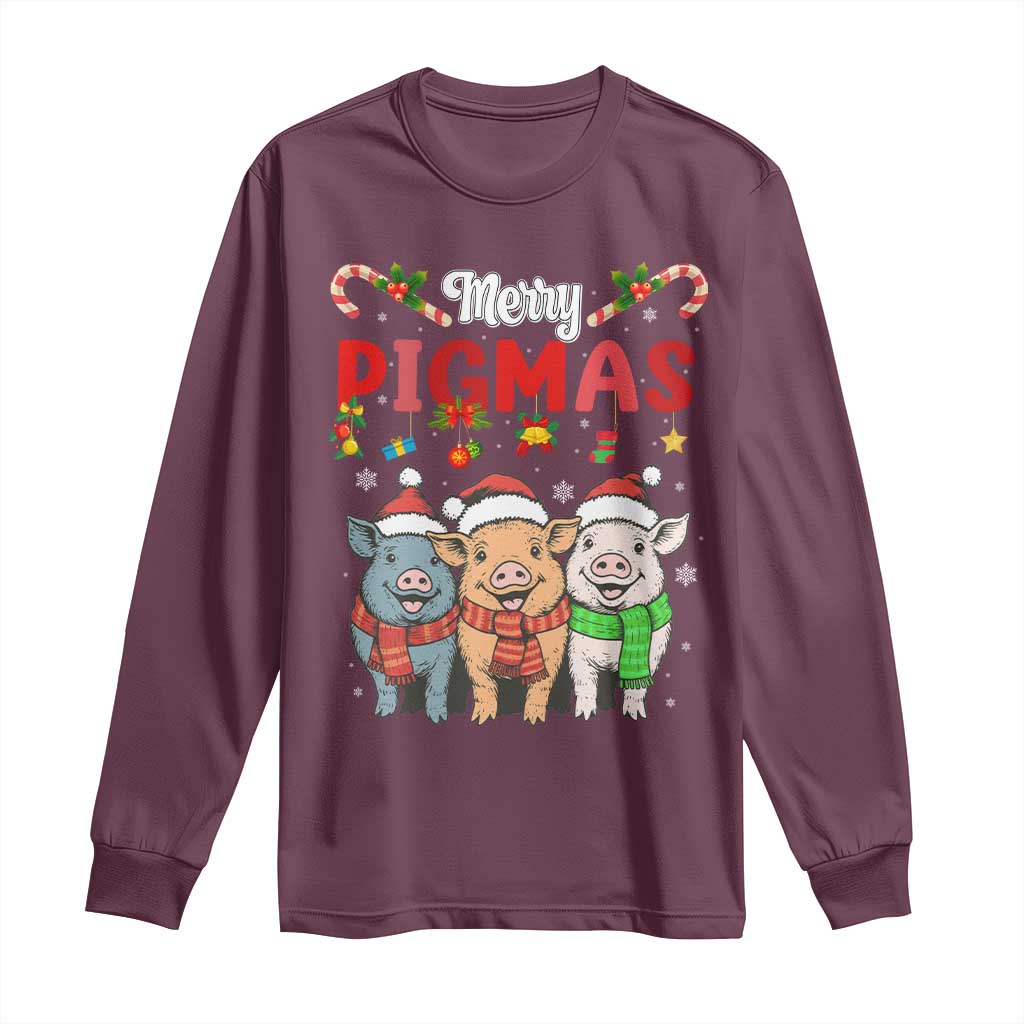 Funny Merry Pigmas Long Sleeve Shirt Christmas Pigs Farm Gift - Wonder Print Shop