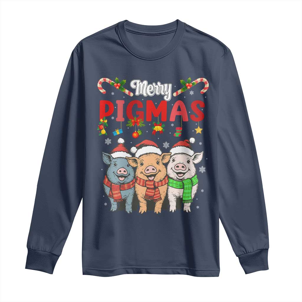 Funny Merry Pigmas Long Sleeve Shirt Christmas Pigs Farm Gift - Wonder Print Shop