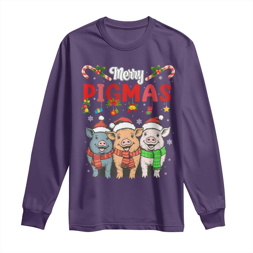 Funny Merry Pigmas Long Sleeve Shirt Christmas Pigs Farm Gift - Wonder Print Shop
