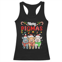 Funny Merry Pigmas Racerback Tank Top Christmas Pigs Farm Gift - Wonder Print Shop