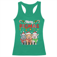Funny Merry Pigmas Racerback Tank Top Christmas Pigs Farm Gift - Wonder Print Shop