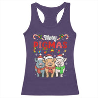 Funny Merry Pigmas Racerback Tank Top Christmas Pigs Farm Gift - Wonder Print Shop