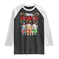 Funny Merry Pigmas Raglan Shirt Christmas Pigs Farm Gift - Wonder Print Shop