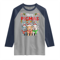 Funny Merry Pigmas Raglan Shirt Christmas Pigs Farm Gift - Wonder Print Shop
