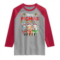 Funny Merry Pigmas Raglan Shirt Christmas Pigs Farm Gift - Wonder Print Shop