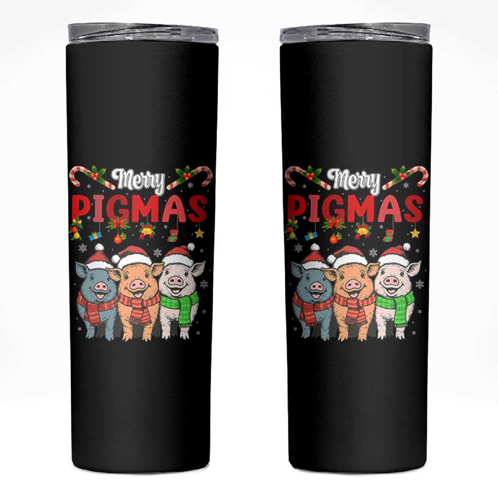 Funny Merry Pigmas Skinny Tumbler Christmas Pigs Farm Gift - Wonder Print Shop