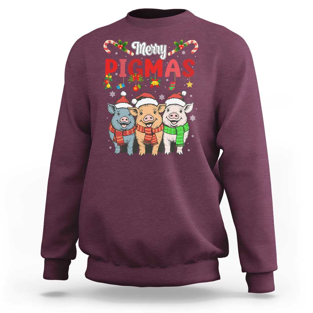 Funny Merry Pigmas Sweatshirt Christmas Pigs Farm Gift - Wonder Print Shop